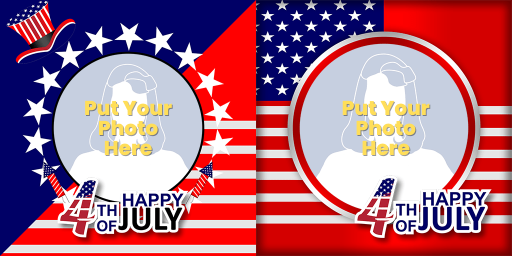 Happy 4th Of July 2023 Profile Picture Frame USA Independence Day