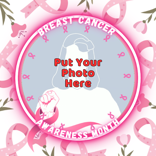 Pink Ribbon Profile Frame For Breast Cancer Awareness Month