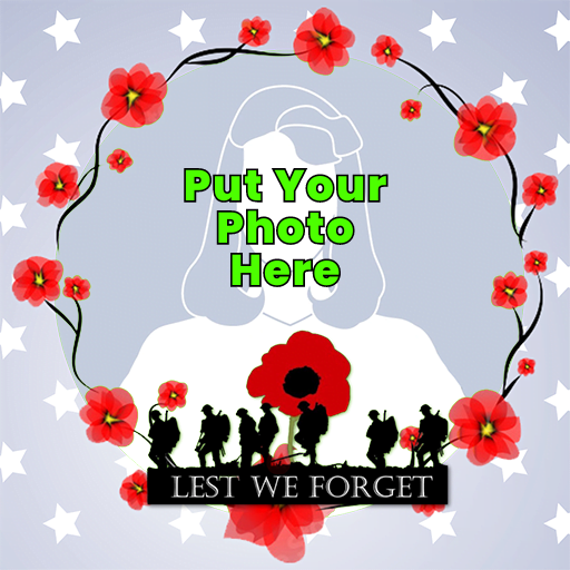 Remembrance Day Poppy Flower Frame